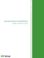 Sonus End of Product Sale Policy - Revised 9-12-13 - Sonus Networks