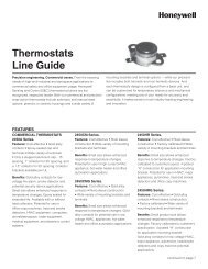 Thermostats line Guide - Honeywell Sensing and Control