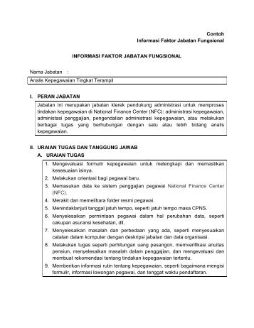 Contoh Pengisian Form Informasi Jabatan Fungsional