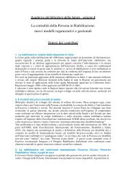 La centralità della Persona in Riabilitazione - Quaderni del Ministero ...