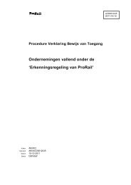 Procedure voor ondernemingen die vallen onder de ... - ProRail