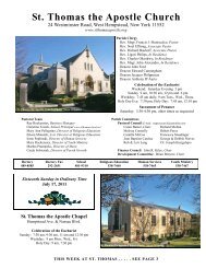 St. Thomas Bulletin 07-17-11 - St. Thomas the Apostle Church