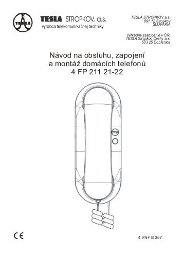 DomÃ¡cÃ­ telefon ESO 4+n s bzuÄÃ¡kem 4FP 211 21 - Tesla Stropkov