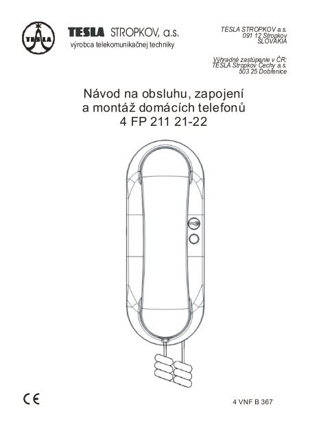 DomÃ¡cÃ­ telefon ESO 4+n s bzuÄÃ¡kem 4FP 211 21 - Tesla Stropkov