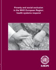 Poverty and social exclusion in the WHO European Region: health ...