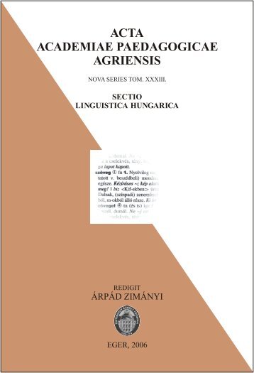 A 2005. oktÃ³ber 22-Ã©n megrendezett II. egri kiejtÃ©si konferencia ...