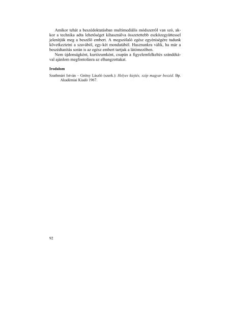 A 2005. oktÃ³ber 22-Ã©n megrendezett II. egri kiejtÃ©si konferencia ...