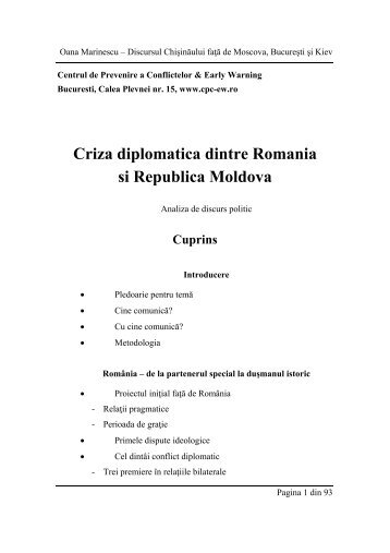 Criza diplomatica dintre Romania si Republica Moldova - cpc-ew.ro