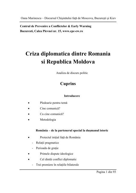 Criza diplomatica dintre Romania si Republica Moldova - cpc-ew.ro