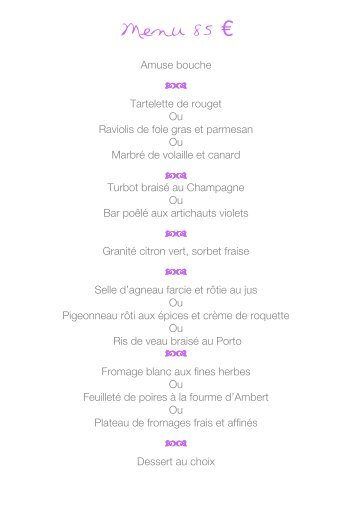 Menu 85 € - hostellerie les gorges de pennafort