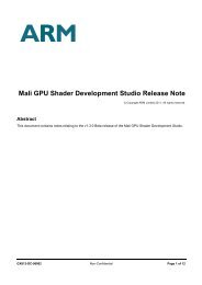 Mali GPU Shader Development Studio Release Note