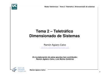 Tema 2 – Teletráfico Dimensionado de Sistemas