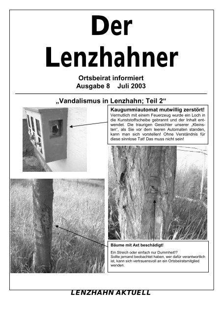 Der Lenzhahner Ortsbeirat informiert Ausgabe 8 Juli ... - Lenzhahn.de