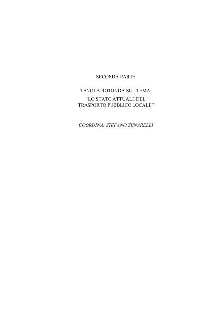 la disciplina del trasporto pubblico locale: recenti sviluppi e prospettive