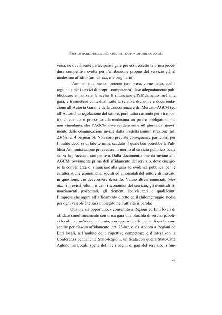 la disciplina del trasporto pubblico locale: recenti sviluppi e prospettive