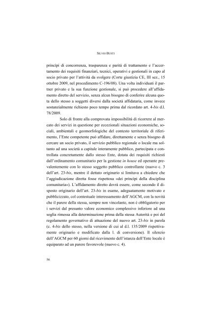 la disciplina del trasporto pubblico locale: recenti sviluppi e prospettive