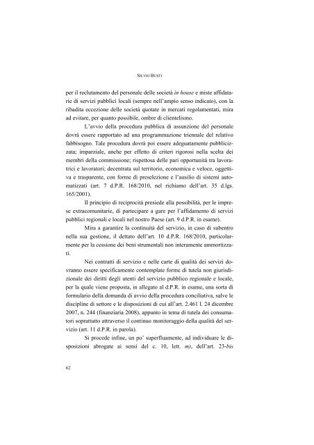 la disciplina del trasporto pubblico locale: recenti sviluppi e prospettive