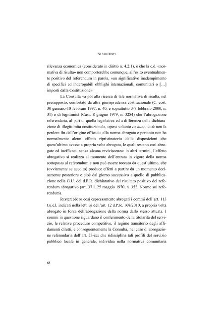 la disciplina del trasporto pubblico locale: recenti sviluppi e prospettive