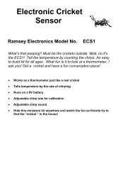 Electronic Cricket Sensor Ramsey Electronics ... - Tequipment.net