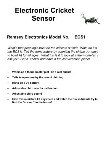 Electronic Cricket Sensor Ramsey Electronics ... - Tequipment.net