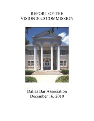 DBA Vision 2020 Strategic Plan - Dallas Bar Association