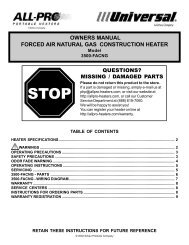 owners manual forced air natural gas construction heater - Desa