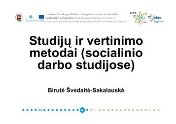 Studijų ir vertinimo metodai