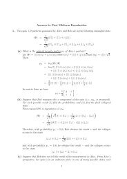 Answers to First Midterm Examination 1. Two spin 1/2 particles ...