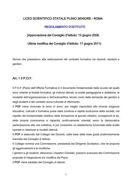 LICEO SCIENTIFICO STATALE PLINIO SENIORE ROMA