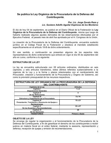LEY ORGANICA DE LA PROCURADURIA DE LA ... - Indetec