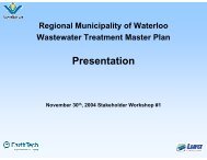 Regional Municipality of Waterloo Wastewater Treatment Master Plan