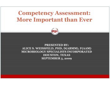 Competency Assessment: More Important than Ever by ... - SWACM