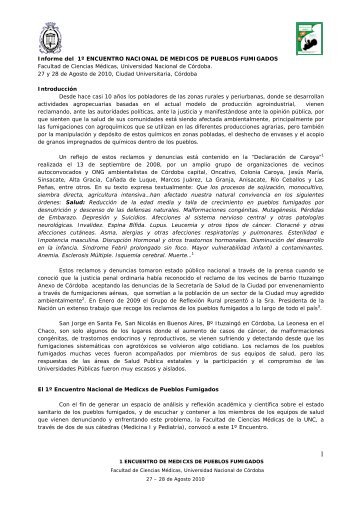 Informe final 1Âº ENCUENTRO NACIONAL DE MEDICXS ... - Rallt.org