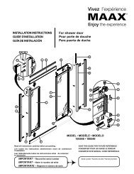 For shower door Pour porte de douche Para puerta de ducha - Maax