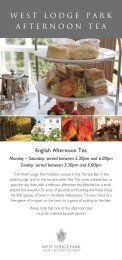 WEST LODGE PARK AFTERNOON TEA - Beales Hotels