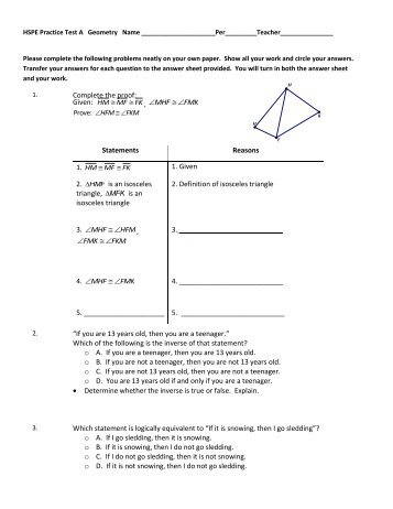 Geometry EOC Practice Test A - SWIFT Classroom