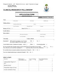 clinical/research fellowship application form - University of Toronto ...