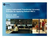 Legacy Instrument Transformer Accuracy Principle for ... - IESO