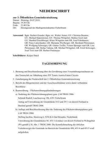 NIEDERSCHRIFT - spoe-fieberbrunn