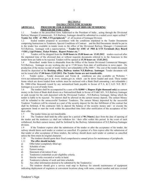 AMC Computer Doc - North Eastern Railway