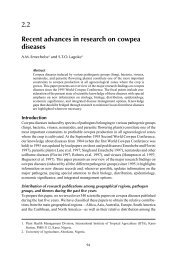 Recent advances in research on cowpea diseases. - IITA