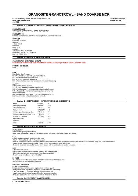 MSDS - Wattyl