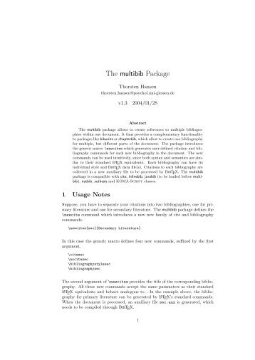 The multibib Package