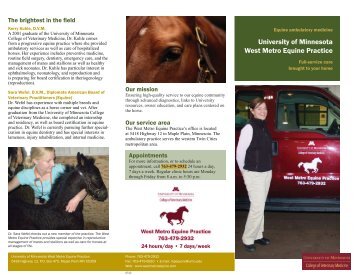 new brochure! - University of Minnesota College of Veterinary ...