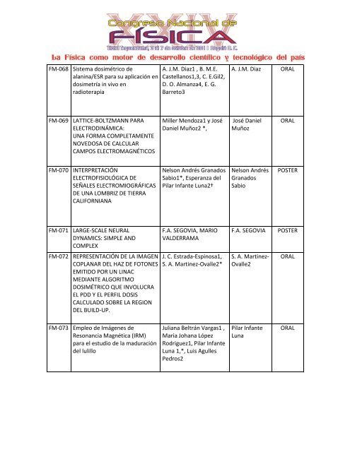 listado - Sociedad Colombiana de FÃ­sica