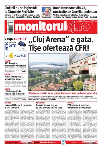 „Cluj Arena” e gata. Tişe ofertează CFR! - Monitorul de Cluj