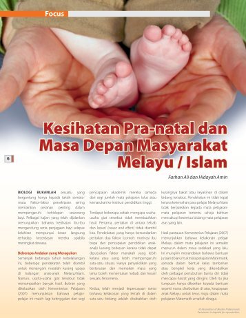 Kesihatan Pra-natal dan Masa Depan Masyarakat Melayu / Islam