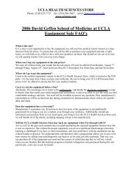2006 David Geffen School of Medicine at UCLA Equipment Sale FAQ's