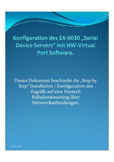 Installation / Konfiguration des Zugriffs auf eine Heytech ...