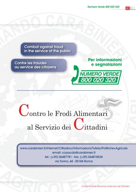 AttivitÃ  operativa 2010 - Carabinieri